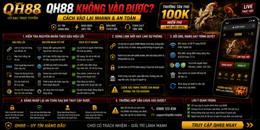 QH88 không vào được